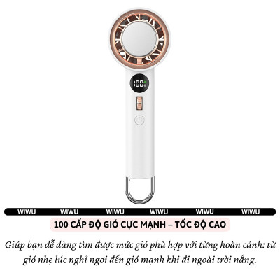 Quạt cầm tay turbo sò lạnh mini siêu mát Pin trâu 3000 mAh, nhỏ gọn linh hoạt hiệu WI WU Wi-FS016 ChillMate - 100 chế độ gió, thiết kế đẹp, bền - hàng nhập khẩu