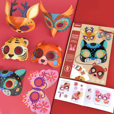 Đồ Chơi Gấp Giấy Thủ Công Mideer Paper Masks – Mặt Nạ Động Vật