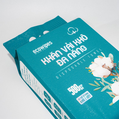 TẶNG MÓC TREO_Khăn vải rút khô đa năng EcoWipes 500Gr túi rút treo tường lau mặt tẩy trang