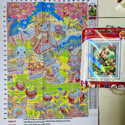 Tranh thêu kín Vườn cổ tích vs8177, kích thước 50 x 68 cm