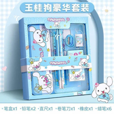 Hộp bút Kuromi Melody Cinnamoroll 7 món cute dễ thương hoạt hình Sanrio cho bé - giao mẫu ngẫu nhiên