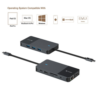 Cổng Chuyển Đổi Mazer Multimedia Pro Hub 10-in-1 USB-C-Hàng chính hãng