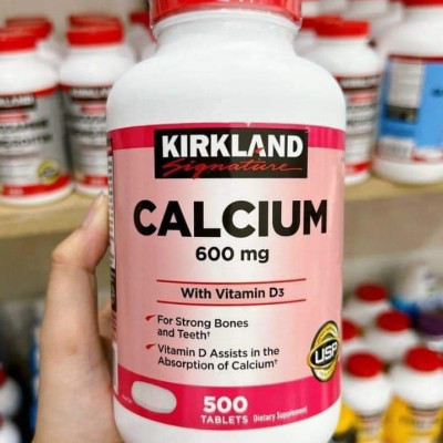 Canxi cho người lớn Mỹ Kirkland Signature Calcium 600mg with Vitamin D3 phát triển hệ thống xương, phòng chống loãng xương - OZ Slim Store