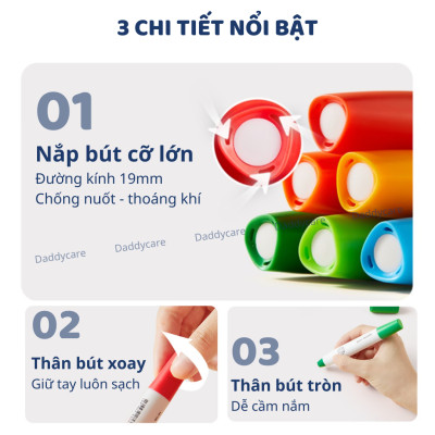 Bút màu sáp hữu cơ Mideer Silky Crayon kèm quai xách cho bé 12-24-36 màu