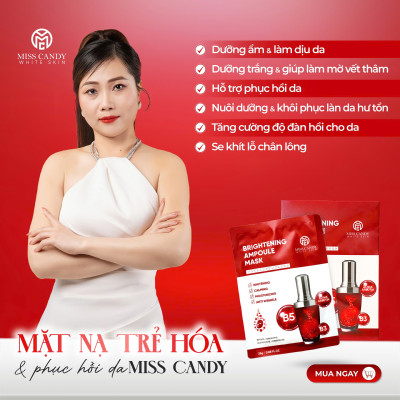 [MISS CANDY] Mặt Nạ Trẻ Hóa & Phục Hồi Da BRIGHTENING AMPOULE MASK Miss Candy (Hộp 5 Miếng x 25g)