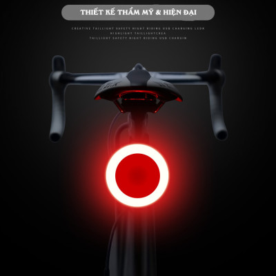Đèn Đuôi Xe Đạp Cảnh Báo Phía Sau Cho Xe đạp Sạc Điện USB Chống Nước Trang Trí