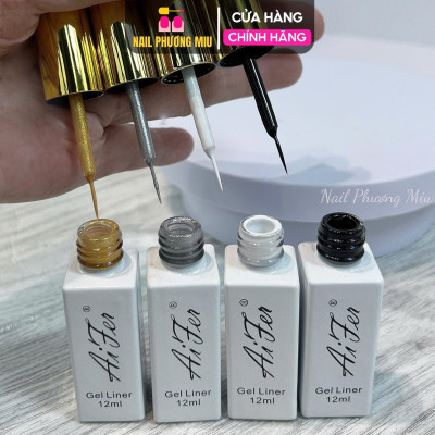 Gel Cọ Nét Aifer 15ml, Vẽ Nail Nghệ Thuật, Màu Nhũ Vàng, Bạc, Trắng, Đen, Chất Lượng Cao Làm Nail  Tạo Đường Nét Tinh Tế Sơn Gel Nữ bút vẽ metan nail
