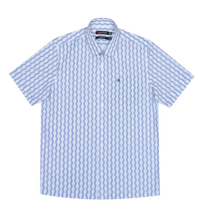 Áo sơ mi nam tay ngắn form suông vạt ngang Khatoco A1MN468T2-CNIN270-2412-N