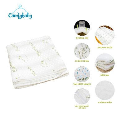 Tấm lót chống thấm thay tã cho bé 4 lớp 100% Sợi Tre Bamboo / Organic cotton (Cotton hữu cơ) thoáng khí, chống thấm nước Comfybaby