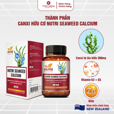 Bộ 3 Hộp Viên Uống Canxi hữu cơ nhập khẩu chính hãng Nutri Seaweed Calcium 60 viên