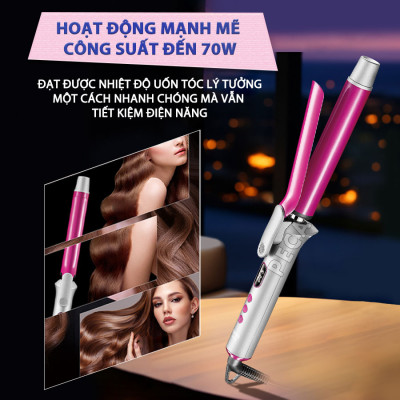 Máy uốn tóc cao cấp Kemei KM-2303 điều 13 mức nhiệt chỉnh nhiệt độ phù hợp với mọi loại tóc công suất mạnh mẽ - Hàng chính hãng