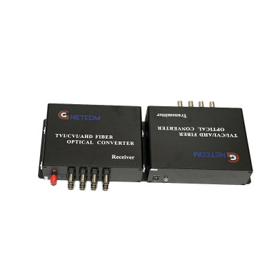 Bộ chuyển đổi video sang quang 8 kênh GNETCOM HL-8V-20T/R-720P (2 thiết bị,2 adapter) - Hàng Chính Hãng