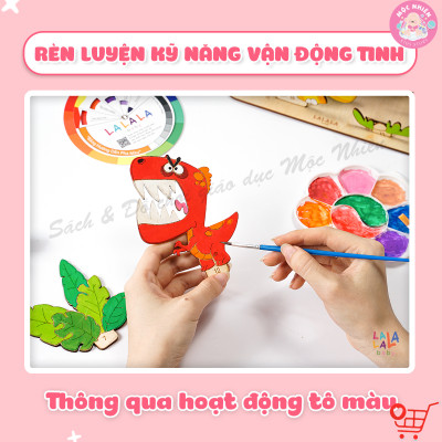 Đồ Chơi Tranh Gỗ Lalala Baby Tô Màu Kèm Màu Nước, Cọ và Truyện Kể I Paint I Play! Cho Bé Từ 3 Tuổi