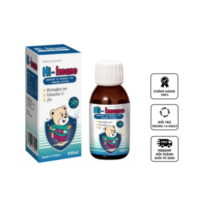 [Hàng chính hãng]Siro Tăng Đề Kháng, Tăng Cường Sức Khỏe Cho Trẻ Em HI-IMUNO (100ml)