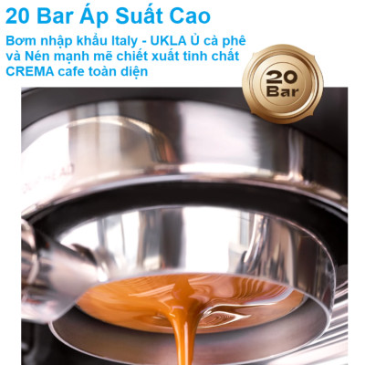 Máy pha cà phê Espresso chuyên nghiệp 3 trong 1 thương hiệu Mỹ cao cấp HiBREW H7A - Hàng Nhập Khẩu