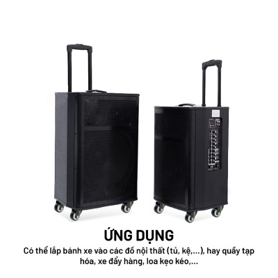 Bánh Xe Đẩy Hàng Có Bạc Đạn Và Khóa ANKAN, Bánh Xe Nhựa PVC Mini 40mm