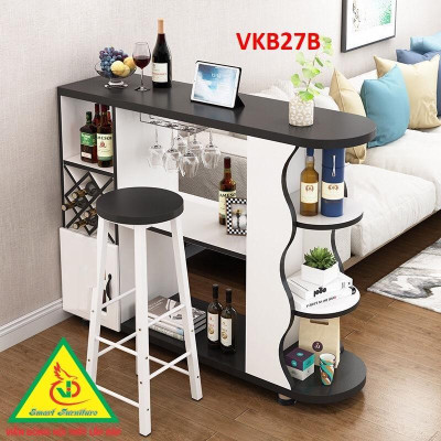 Quầy bar mini, quầy bar nhà bếp  kết hợp tủ rượu VKB27B ( không kèm ghế) - Nội thất lắp ráp Viendong Adv