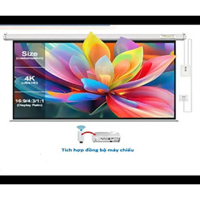 Màn chiếu điện tích hợp đồng bộ máy chiếu - hiệu Prima - Apollo chuyên phim và giải trí- Không cần cài đặt. Đủ kích thước từ 92 inch, 100 inch, 120 inch và 150 inch - Hàng nhập khẩu