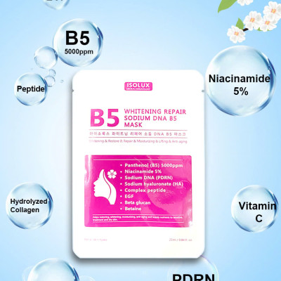 Mặt nạ ISOLUX Whitening Repair Sodium DNA B5 mask 25ml hạn 2027 dưỡng trắng cấp ẩm phục hồi