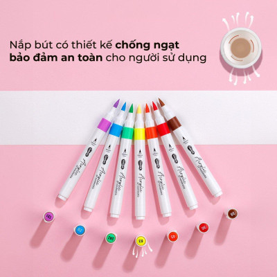Hộp 24 Bút Lông Màu Acrylic Markers 1 Đầu - Colokit ACM-C004