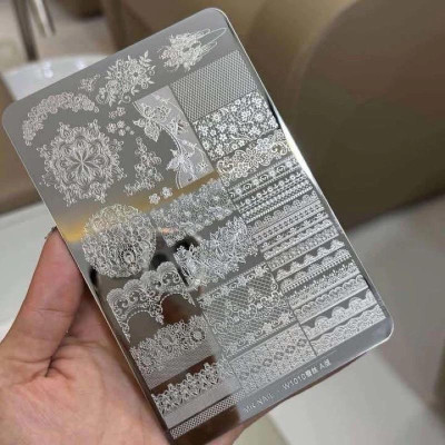 Khuôn In Gấm Bằng Thép Nhiều Hình Mẫu Bướm Hoa, Khuân In Móng Mr Nail Hoạ Tiết Hot Trend Nữ Women Cao Cấp