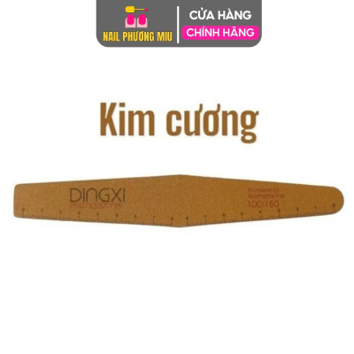 Dũa DINGXI Có Thước Đo Loại Dày Nhiều Form Vuông, Thẳng, Bầu, Kim Cương Màu Nâu Da Bò Cao Cấp Có Kẻ Vạch Làm Nail Chuyên Nghiệp