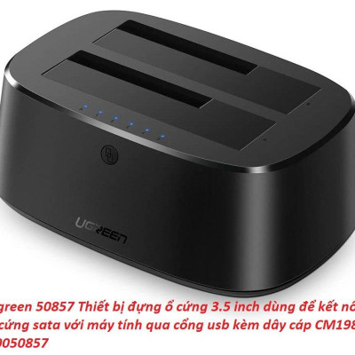 Ugreen UG50857CM198TK USB 3.0 đế gắn 2 ổ cứng max 16tb có 2 khay ra SATA EU - HÀNG CHÍNH HÃNG