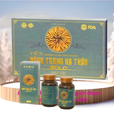 ￼Viên Uống Đông Trùng Hạ Thảo Sụn Cá Mập - Bổ Sung Glucosamin - Hộ 2 lọ *30 viên, vinaphar
