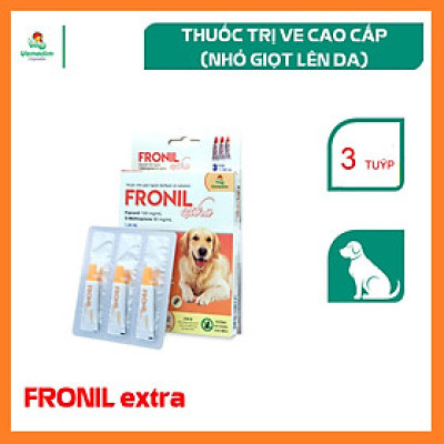 Thuốc nhỏ giọt trị ve, rận, bọ chét cho chó từ 10kg-20kg Fronil Extra cam (Hộp), sản phẩm Vemedim