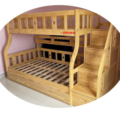Giường tầng cao cấp Big Sun OHAHA - Màu gỗ thông tự nhiên - 001