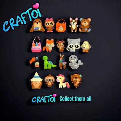 KIM NHỰA Bộ Thủ Công Trẻ Tự Làm Thú Bông 5+ SEAL SILKY Craftoi Felt Sewing toy prepunched holes plastic needle