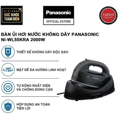 [ Hàng Chính Hãng ] Bàn ủi hơi nước không dây Panasonic NI-WL55KRA - 2000W - BH 12 tháng