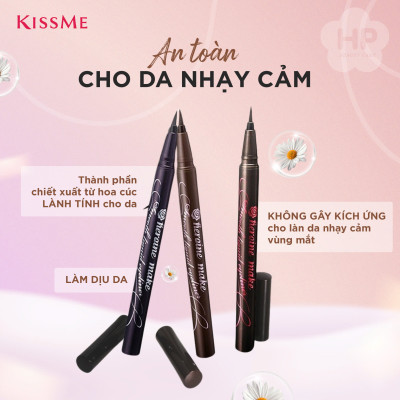 Bút Kẻ Mắt Nước Siêu Chống Trôi Nét Kẻ Siêu Sắc Mãnh Kissme Heroine Make Smooth Liquid Eyeliner (Màu Nâu)