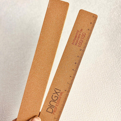 Dũa DINGXI Có Thước Đo Loại Dày Nhiều Form Vuông, Thẳng, Bầu, Kim Cương Màu Nâu Da Bò Cao Cấp Có Kẻ Vạch Làm Nail Chuyên Nghiệp