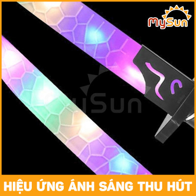 Kiếm Katana Nhật nhựa phát ánh sáng đồ chơi Samurai mini giá rẻ như thật cho bé trai tặng PIN MySun
