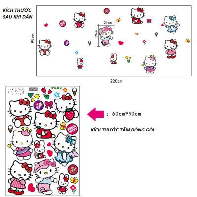 Decal dán tường Mèo kitty 2 AmyShop DB080