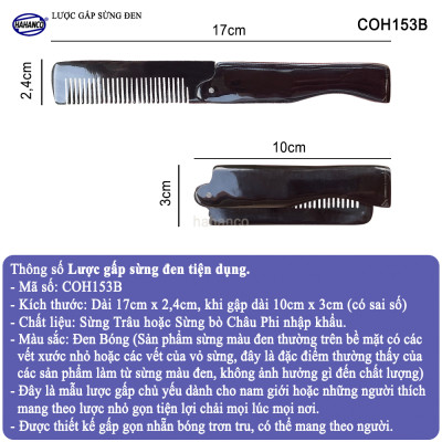 Lược Sừng Gấp Gọn - Loại Bỏ Túi Dành Cho Nam Thuận tiện Dễ sử dụng Tạo kiểu tóc - COH153B