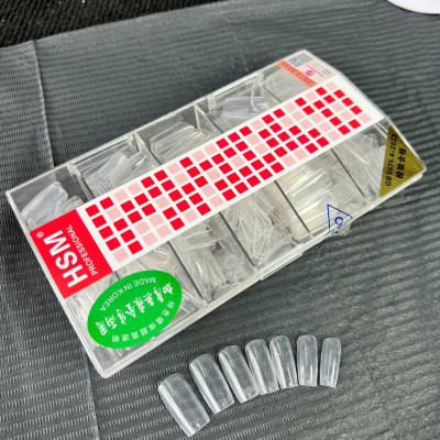 Hộp 500 Móng Úp Tay HSM Vuông Trong Trơn (Không Nhám) Đủ Size Từ 0-9 Chuyên Dùng Nối Móng Làm Nail Mỏng Dẻo