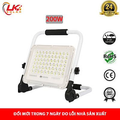 Đèn Xách Tay Năng Lượng Mặt Trời 200W CHÍNH HÃNG LK Solar SFL-77200 Có Cổng USB, Dễ dàng di chuyển, thích hợp cho các hoạt động ngoài trời, dã ngoại, du lịch