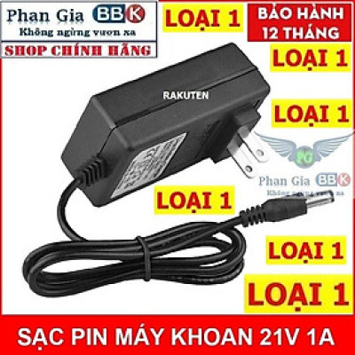 Sạc adapter pin 21v có đèn báo đầy tự ngắt sạc pin máy khoan bắn vít cầm tay chân adapter pin makita
