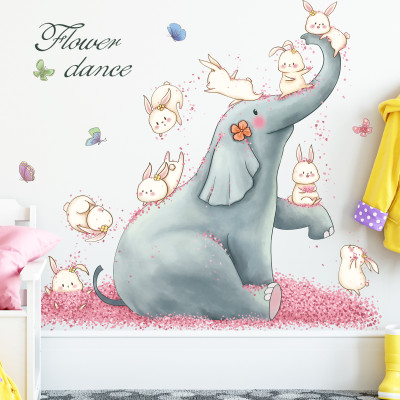 Sticker Giấy Dán Tường Decal Dán tường Tranh Dán Tường Trang Trí Tường Mẫu Chú Voi Con Ngộ Nghĩnh ZH-1008