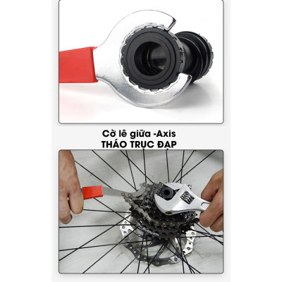 Cờ lê tháo bánh đà 3 trong 1 đa chức năng, tháo trục đạp và sửa chữa xe đạp Mai Lee