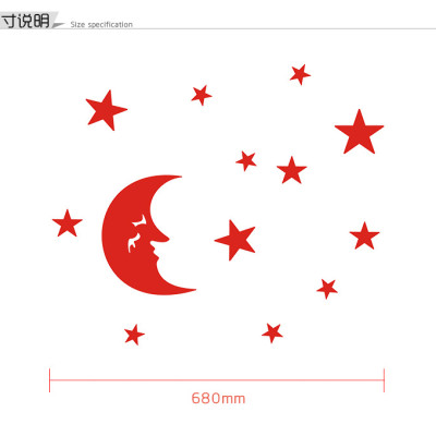 Bộ decal trang trí dán tường 3D sáng tạo cao cấp (M6) Mặt trăng