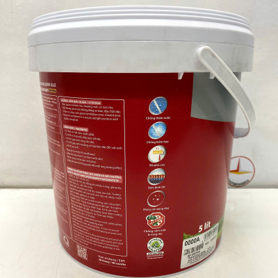 Sơn nước ngoại thất cao cấp TOA 4 Seasons Satin Glo siêu bóng màu xanh 7410 _ 5L