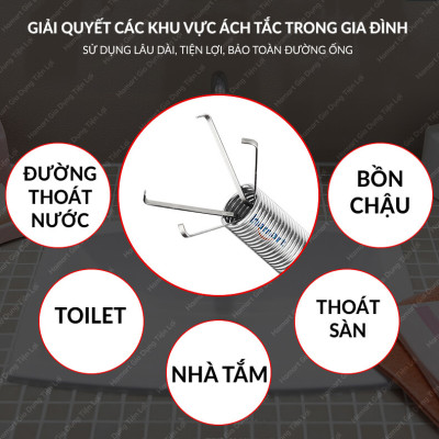 Dụng Cụ Gắp Rác Bồn Chậu 160 Cm Cây Gắp Rác Thông Tắc Bồn Chậu Nhà Vệ Sinh Tiện Lợi