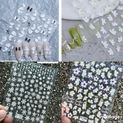 Sticker Dán Móng 5D Sticker Lụa Cao Cấp 5D Miếng Giấy Dán Móng Tay Làm Nail Nữ Women