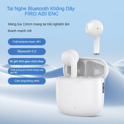Tai Nghe Bluetooth Nhét Tai Không Dây FIRO A20 - Tai Nghe Bluetooth ENC Giảm Tiếng Ồn Thông Minh - Tai Nghe FIRO A20 Bluetooth 5.3 - Công Nghệ Kháng Nước IPX5 - Tai Nghe Không Dây FIRO A20 - Phù Hợp Với Tất Cả Dòng Máy - Hàng Chính Hãng