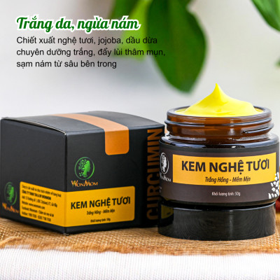 Bộ dưỡng đẩy mụn ẩn, dưỡng trắng hồng da mặt Wonmom (1 kem nghệ tươi+ 1 hộp xông mặt thảo dược)