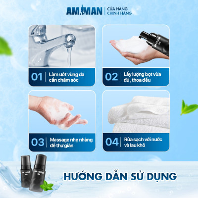 Bọt vệ sinh nam AM-MAN AM CHERISH 120ml kháng khuẩn hương nước hoa cao cấp