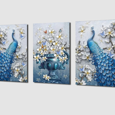 Tranh treo Tường Chim công HD06- Tranh gỗ treo tường